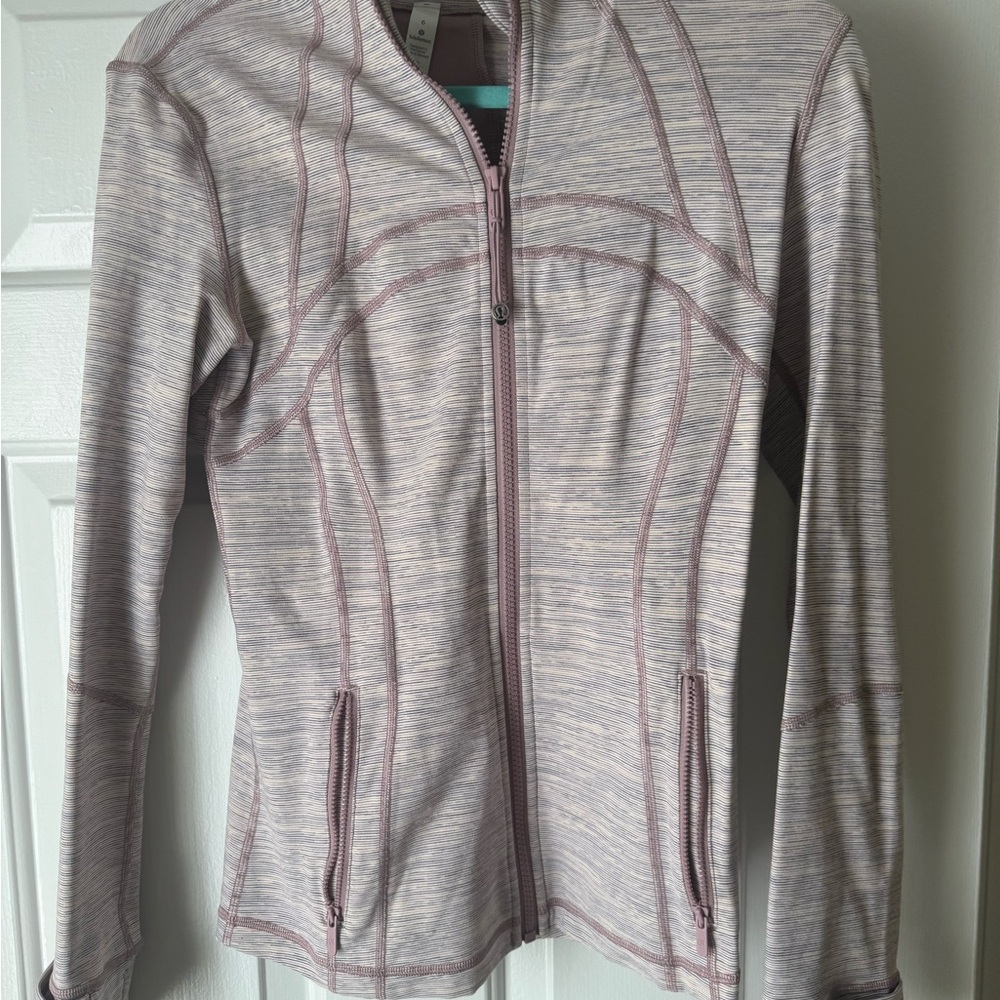 lululemon athletica Heathered Mauve Zip-Up Bomber Jacket